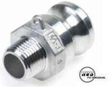 RVS Camlock Koppeling Type F mannelijk x bsp buitendraad 1/2&#039;&#039;